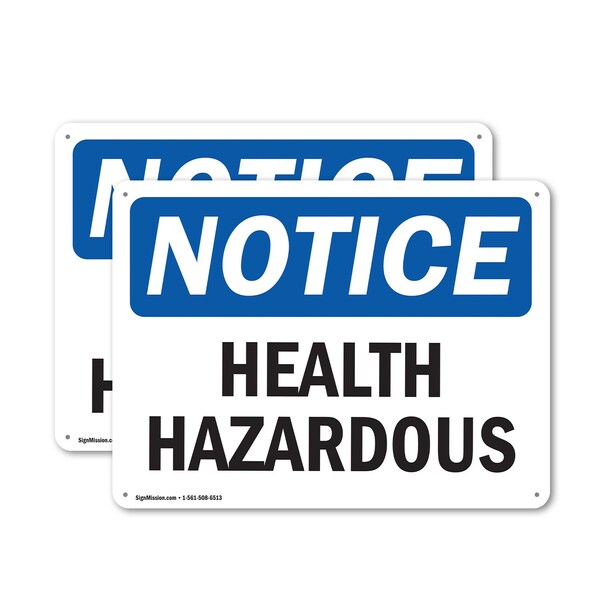 Signmission Health Hazards OSHA Notice Sign, Plastic, 10in W x 7in L, 2PK OS-2PACK-NS-P-710-L-13349 - main